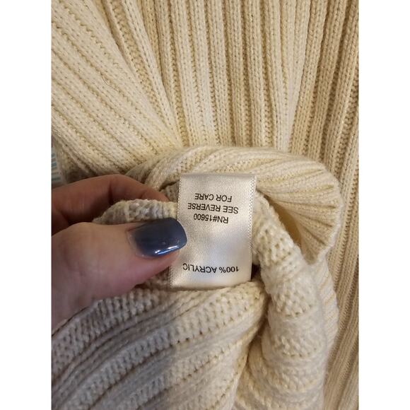NWOT Kate and Sam Women Ivory Pullover Sweater XL Ribbed Fringe - Picture 8 of 8